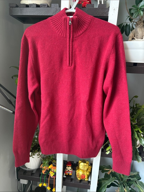 Luca Nobili Other - NWOT Men's Wool blend Half-Zip Sweater in Rich Raspberry